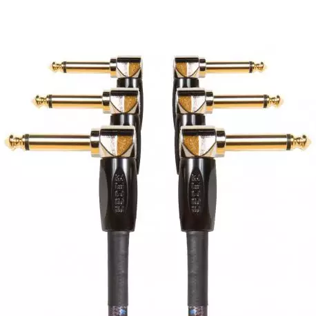 PACK 3 CABLES JACK JACK 15CM Boss Angled/Angled 1/4 jack